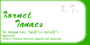 kornel tanacs business card